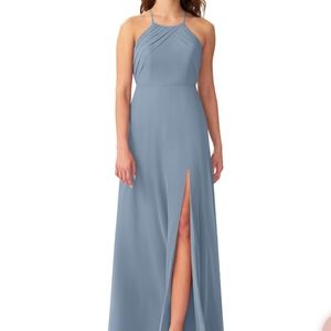 Azazie Cecile dusty blue dress NWT
